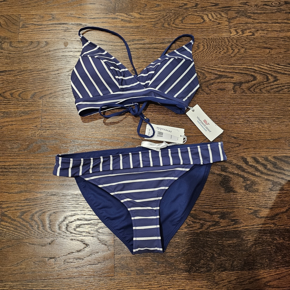 Vineyard Vines Bikini Sconset Reversible Swimwear Size Small and Medium